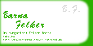 barna felker business card